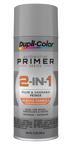 Dupli-Color Multi-Purpose Hi-Build 2-in-1 Filler & Sandable Primer, Gray, 12 oz
