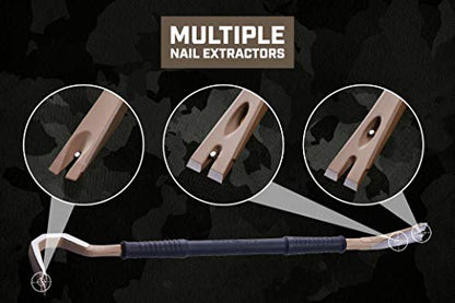 Spec Ops Tools Pry Bar, Crowbar for Demolition & Nail Pulling, High-Carbon Steel, 30" Demo Bar - size: 30" Demo Bar