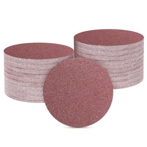 HARFINGTON 100 Pcs 6 Inch Sanding Discs 40 Grit Red Aluminum Oxide - size: 6 Inch(40 Grit)