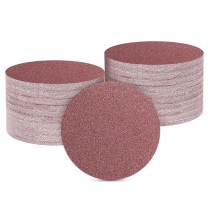 HARFINGTON 100 Pcs 6 Inch Sanding Discs 40 Grit Red Aluminum Oxide - size: 6 Inch(40 Grit)