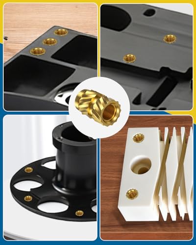 152 Pcs Threaded Inserts for Plastic, 3 Sizes of M3 Heat Set Inserts with Soldering Tip & Adapter, Brass Heat Inserts, Metric Knurled Nut Inserts Kit for 3D Printing Components