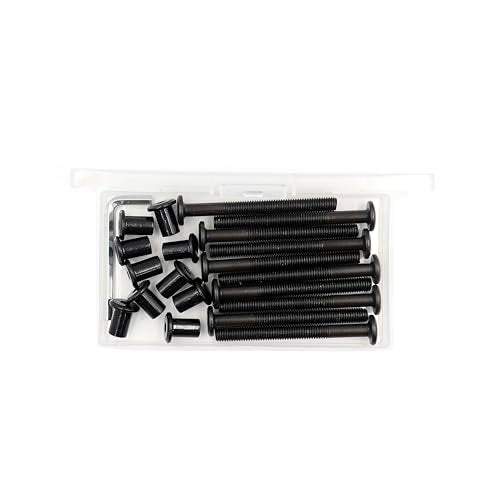 10-Pack Black M8 75mm Countersunk Rivet Socket Cap Connecting Bolts Cap Nuts Assortment Kit for Furniture Connecting - size: M8 x 75mm 10-Pack