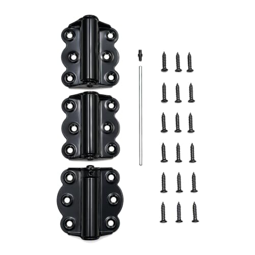 Black Self-Closing Screen Door Spring Hinges Set, 2-3/4" Steel