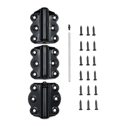 Black Self-Closing Screen Door Spring Hinges Set, 2-3/4" Steel