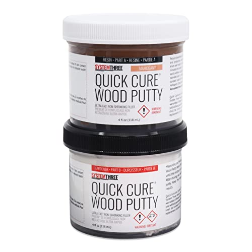 SYSTEMTHREE Quick Cure Putty, Mahogany, 8-oz Kit - color: Mahogany, size: 1 Count (Pack of 1)