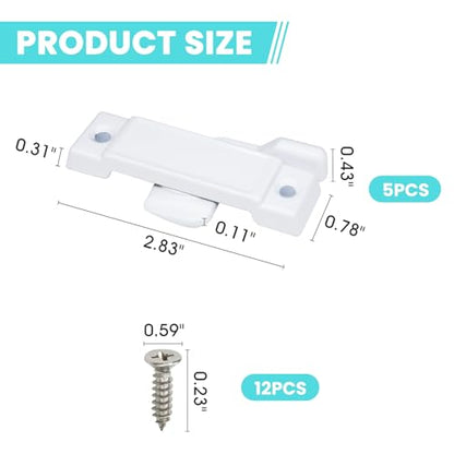 5PCS F2590 Window Sash Locks, White Sliding Window Latches - color: White