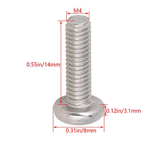 30Pcs M4-0.7 x 14mm Pan Head Phillips Machine Screws - size: M4 x 14mm