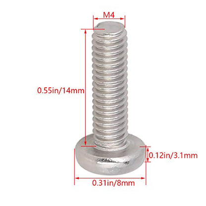 30Pcs M4-0.7 x 14mm Pan Head Phillips Machine Screws - size: M4 x 14mm
