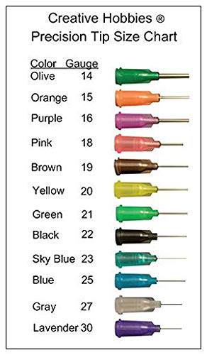 Creative Hobbies® Glue Applicator Syringe for Flatback Rhinestones & Hobby Crafts, 5 Ml with 15 Gauge Orange Precision Tip - Value Pack of 10