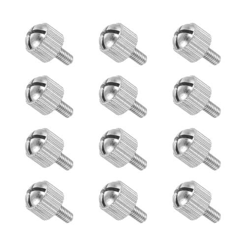 MECCANIXITY 12 Pcs M3x6mm PC Computer Case Thumbscrews, Carbon Steel Nickel Plated Knurled Thumb Screws Bolts Fasteners for Computer Cover, Motherboard, Fan, Power Supply, Silver - color: Silver, size: M3x6mm