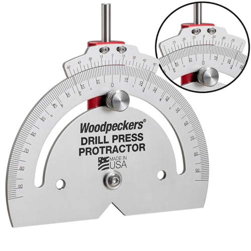 Woodpeckers Drill Press Protractor, Set Angles Quickly & Accurately on Drilling Table & Band Saw, USA Made Drill Press Accessory - DPP