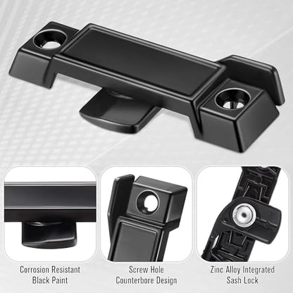 Saillong 3 Pack Window Sash Locks Compatible with Prime-Line F2590, Black - color: Black
