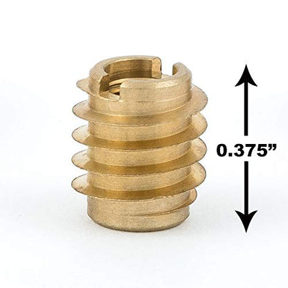 E-Z LOK 400-M4 Threaded Inserts for Wood, Installation Kit, Brass, Includes M4-0.7 Knife Thread Inserts (10), Drill, Installation Tool - size: M4-0.7 (10 Count)
