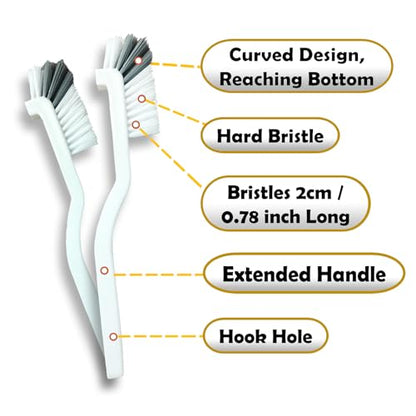 Betanull Crevice Cleaning Brush Set, Multi-Purpose Hard Bristle Brushes