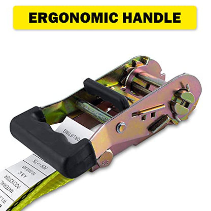 1-1/2in x 15ft Ratchet Cargo Tie Down Straps 4-Pack Heavy Duty