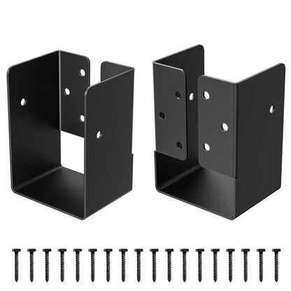 Concealed Joist Hanger 2 Pack,4"x6" Outdoor Concealed-Flange Joist Bracket - size: 4"x6"
