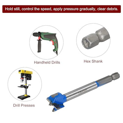uxcell Forstner Drill Bits 18mm, Tungsten Carbide Wood Saw Auger Opener, Woodworking Hinge Hole Drilling Boring Bit Cutter (Blue, Gray) - size: 18mm