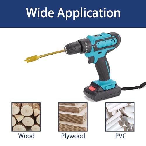 8PCS Spade Drill Bits Set, 1/4" Quick Change Hex Shank, Titanium Coating, Hole Cutter, Paddle Flat Bits for Woodworking, 1/4"-1-1/2‘’ (8pcs) - size: 8pcs
