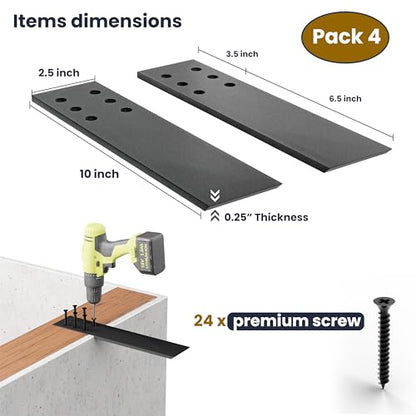 BATODA 10" Countertop Support Brackets (4PCS), Steel Knee Wall Support - size: 10 Inch
