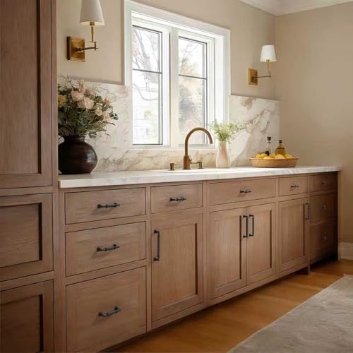 Amerdeco 10 Pack Matte Black Cabinet Pulls 3 Inch(76mm) Hole Center Heavy Duty Solid Kitchen Cabinet Handles Drawer Pulls - color: Matte Black, size: 3" hole center