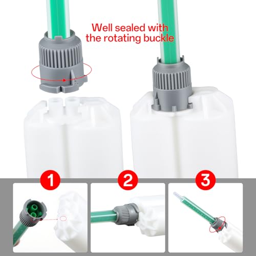 25 Pieces Epoxy Adhesive Mixing Nozzle Tip Static Mixing Nozzle Resin Mixer Adhesive Gun for AB Two-Component Cartridges 50ml/3.6in(1:1/1:2Ratio)