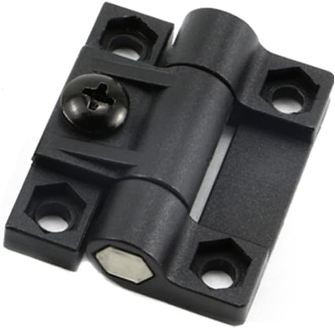 Adjustable Torque Hinge 43mmx36mm Black Plastic 4 Countersunk Holes Adjustable Position Control Hinges Door Hinges 4Pcs,Screws 16Pcs