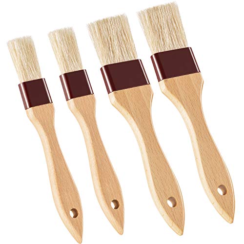 Boao 4 Pcs Pastry Brush, Natural Bristle Basting Brush, 1 Inch, 1 1/2 Inch - size: 1 Inch, 1 1/2 Inch