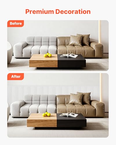 VEVOR Wall Molding Kit, Wainscoting Panels, Lightweight Paintable Polystyrene, Easy to Install, Wide & Narrow Accent Wall Trim for Interior Décor Living Room, Bedroom, White (77.5 x 38.6 in) - size: 38.6" x 77.5"