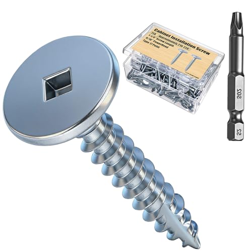 MorningRo 1-1/4 Inch Cabinet Screws 9/16 Head Wood Screw 2lb Square Drive