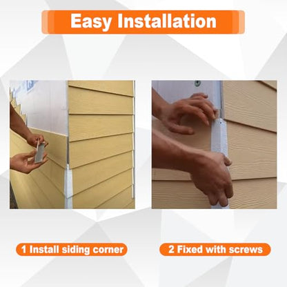 8 PCS Aluminum Siding Corners 8 inches,Outside Siding Corner Caps with Nails,Easy Installation for Wooden House,Mobile House