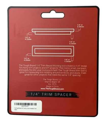 1/4" Door Reveal Tool/Trim Reveal Tool CNC Machined. Billet Aluminum. Wood Reveal Spacing Tool. Casing Spacer Tool. Installation Tool. Precision Trim Tool.