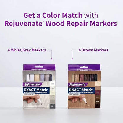Rejuvenate Exact Match Wood Furniture & Floor Repair Markers 6 Ct, White - size: White/Gray (Pack of 1)