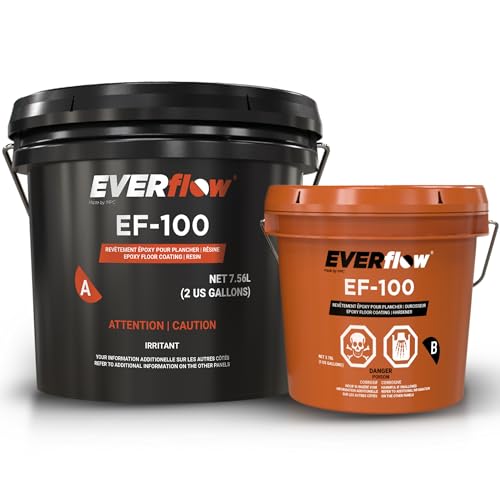 Everflow Made by MPC Epoxy Resin Coating for Floors & Counter Tops, 100% Solids, Self Leveling (PRETINT Black) - color: PRETINT BLACK