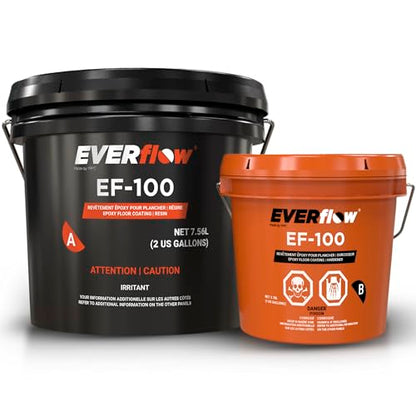 Everflow Made by MPC Epoxy Resin Coating for Floors & Counter Tops, 100% Solids, Self Leveling (PRETINT Black) - color: PRETINT BLACK
