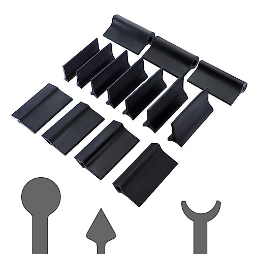 14 pcs Rubber Polishing Pad Flexible Contours Convex Concave Sanding Block, Sandpaper Holder Woodworking Tools Double Ended Contour Grinding Block for Lathe Wood Carving & Crafts (Black Rubber)