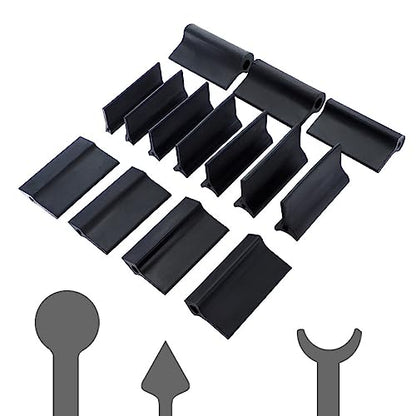 14 pcs Rubber Polishing Pad Flexible Contours Convex Concave Sanding Block, Sandpaper Holder Woodworking Tools Double Ended Contour Grinding Block for Lathe Wood Carving & Crafts (Black Rubber)