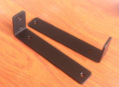2 Pack - L 8" x H 2" x W1.5, 5mm Thick Black L Shelf Bracket, Iron Shelf Brackets, Metal Shelf Brackets, Floating Shelf, Shelf Supports with Screws - size: 8''x2'', style: Black 2 Pack