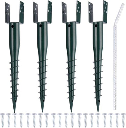 Oscorna U-Shaped Ground Anchor, No Dig 4x4 Post Base Spike, 27inch 4 Pack - size: 27inch 4pcs