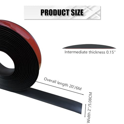 Vinyl Floor Divider Strip Transition Strip Self Adhesive 2"×20' Black - color: Black, size: 2in, 20FT
