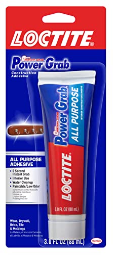 Loctite Power Grab Express All Purpose Construction Adhesive, White, 3 fl oz Squeeze Tube, 1 Pack - Versatile Interior Construction Glue for Cement, Tile, Wall & More - size: 1 Pack, style: 3 fl oz
