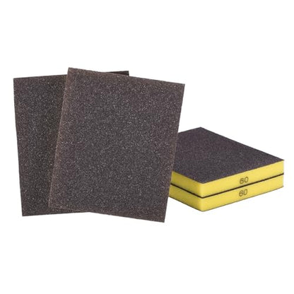 4Pcs 60Grit Double-Sided Sanding Sponges, Washable & Reusable - size: 60Grit