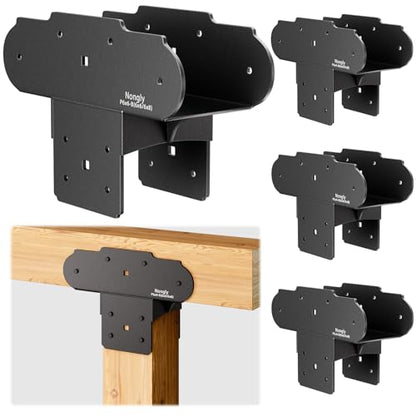 Post Anchor Connector Post Base Bracket for Supporting Wood Beams (4Pack, 6x6-6x8) - size: 6x6-6x8, style: 4Pack