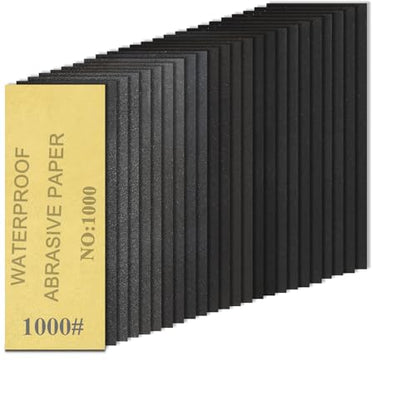 20PCS Sand Paper 1000 Grit Sandpaper Sheets, 9 x 3.6 Inch Wet Dry Sandpaper Sheets, Sand Paper for Metal, Wood Furniture, Automotive and Crafts - color: P-1000 Grit 20pcs