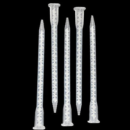 CosmoMix Helical Static Mixer Nozzle Tube Tip, Bayonet Connection, 6 Inches, 21 Elements, 10 Pieces Epoxy Mixing Nozzle Tip, For AB Glue Acrylic Adhensive Gun Mixer(RCS07-21S)