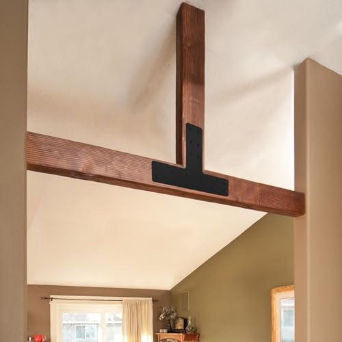T Post Bracket 4PCS,14"x10" T Flat Mending Plate for 4x4,6x6 Lumber - style: T Shape（14X10)