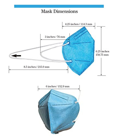 ProStar Respirator Face Mask, Fold-Style with Ear Loops, Made in USA, 20pcs, 4-Layer 95% Filter Efficiency, Blue