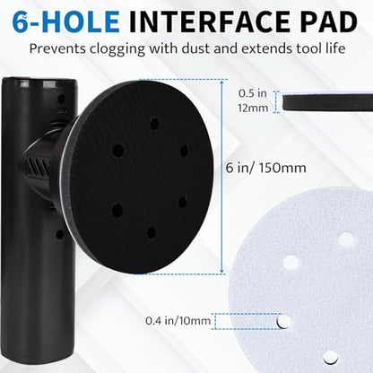 6 Inch 6 Holes Foam Sanding Pads 2Pcs Interface Pad - size: 150mm