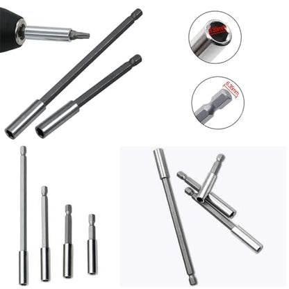 4 Pack Drill Bit Extension Magnetic Screwdriver Bit Holder Set Quick Release Magnet Tip Socket 1/4'' Hex Shank Extension Adapter Extender for Drills Cordless Drill Impact Driver Power Tool