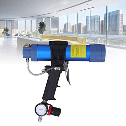 Sausage Silicone Caulking Glue Gun,310ml 1/4in Pneumatic Glass Glue Gun With Pressure Gauge Silicone Gun Pneumatic Sausage Caulking Gun Glass Glue Sealant Gun