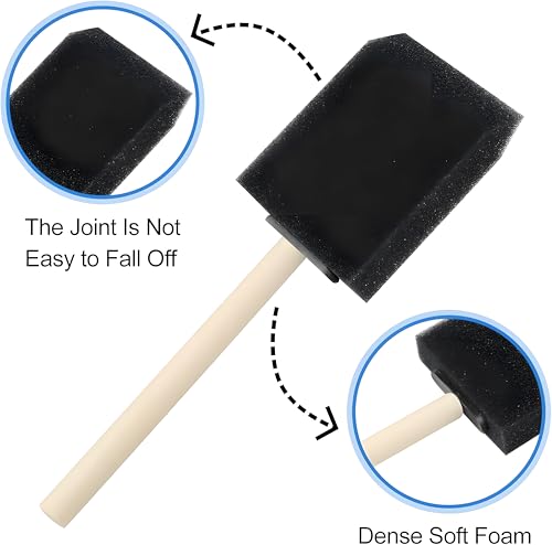 10 Pack Foam Brush Set – Assorted Sizes: 1 inch, 2 inch, 3 inch, 4 inch – Disposable Brushes for Paint, Varnish & Polyurethane – Lightweight Wood Handles